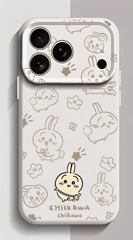 Chiikawa, Usagi, Hachiware Cute Liquid Silicone Iphone 17 Case