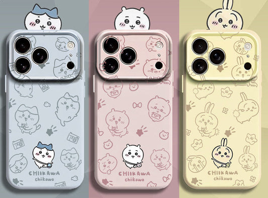 Chiikawa, Usagi, Hachiware Cute Liquid Silicone Iphone 17 Case