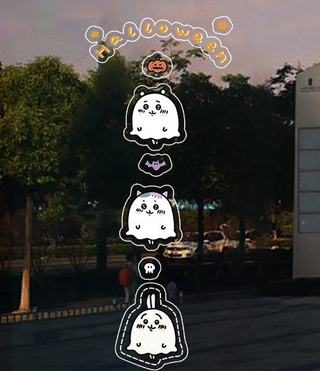 Chiikawa glass Door/Windows Halloween stickers
